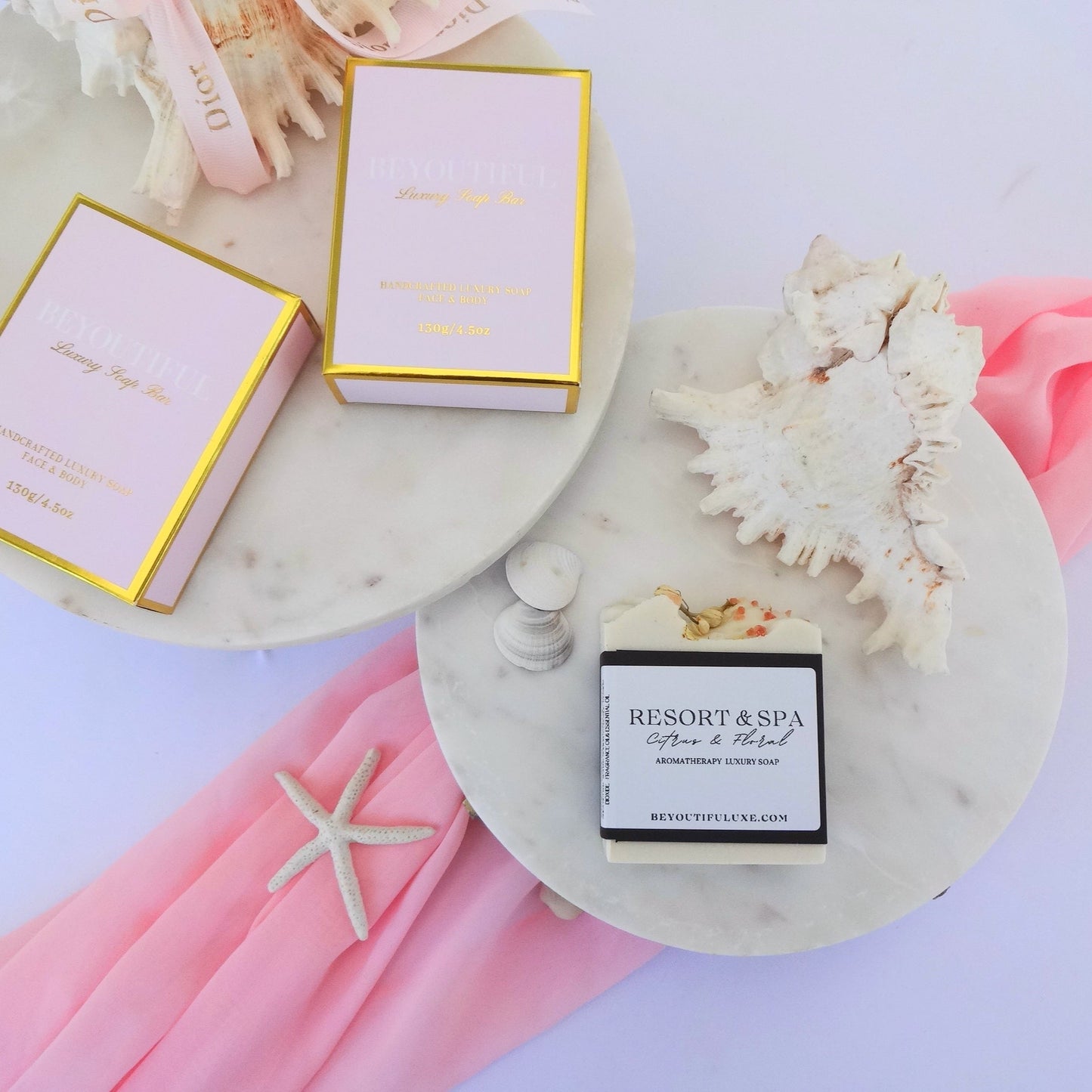 Luxurious handmade soap, crafted with organic ingredients such as coconut oil, olive oil, shea butter and fragrance is resort and spa.